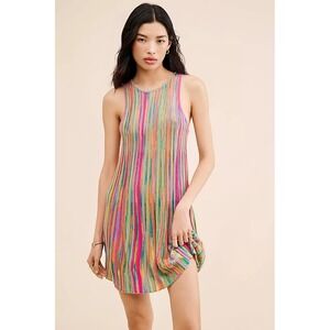 Anthropologie Mini Dress Small Eclectic Festival Playful Vibrant Daily Practice